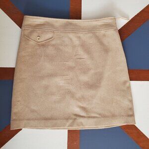 Banana Republic Skirt Womens 0 Tan Wool Blend Lined Side Zip Preppy Quiet Luxury